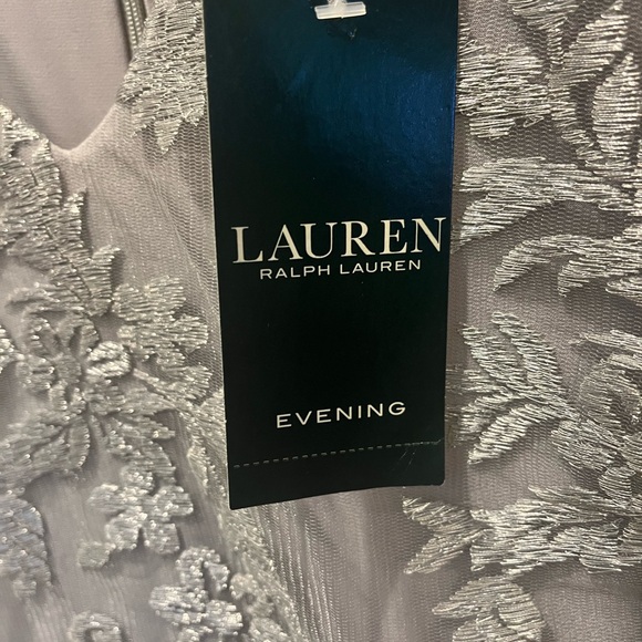 Lauren Ralph Lauren silver special occasion maxi dress. - Picture 7 of 7